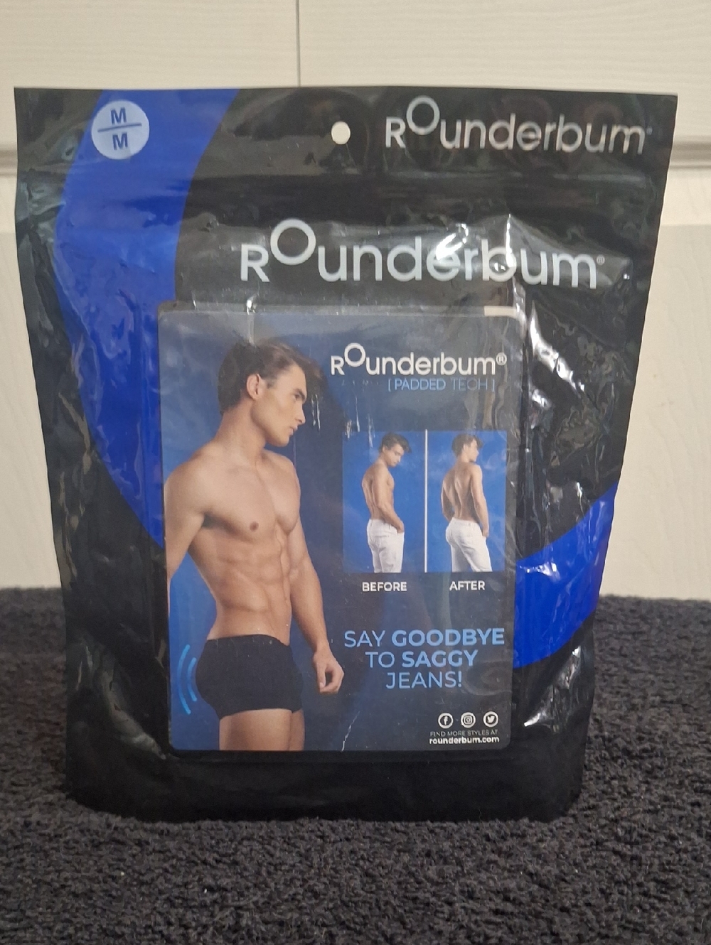 Rounderbum Padded Boxer Briefs - Black - M